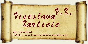 Višeslava Karličić vizit kartica
